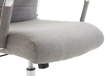 Busci Chaise de bureau Tissu Gris 15x66cm 5