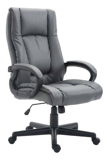 Chaise de bureau Cerasi cuir artificiel gris 15x70cm 1