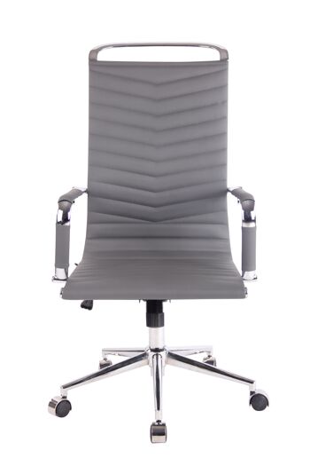 Buccaro Chaise de Bureau Cuir Artificiel Gris 12x65cm 2