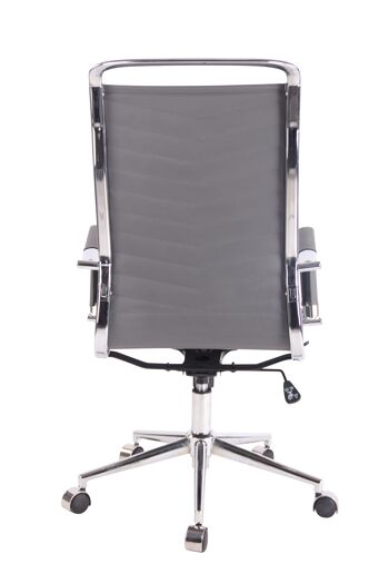 Buccaro Chaise de Bureau Cuir Artificiel Gris 12x65cm 4