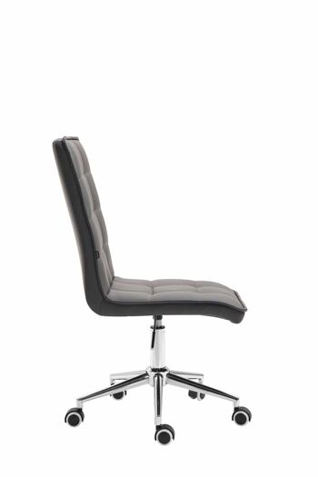 Caldiero Chaise de Bureau Cuir Artificiel Gris 7x61cm 3