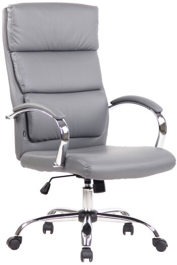 Chaise de bureau Nanno cuir artificiel gris 16x70cm 1