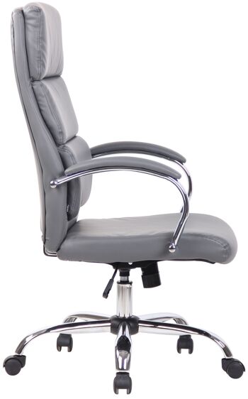 Chaise de bureau Nanno cuir artificiel gris 16x70cm 3