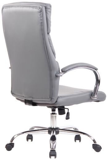 Chaise de bureau Nanno cuir artificiel gris 16x70cm 4