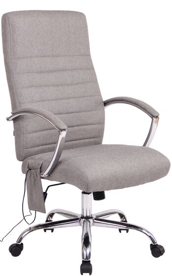 Chaise de bureau Sarnico cuir artificiel gris 19x72cm 1