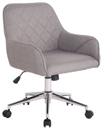 Collegno Chaise de Bureau Tissu Gris 9x58cm 1