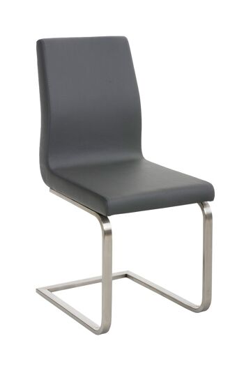 Andezeno Chaise de salle à manger Cuir artificiel Gris 6x50cm 1