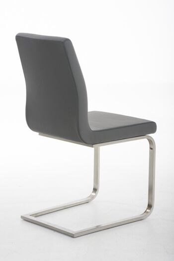 Andezeno Chaise de salle à manger Cuir artificiel Gris 6x50cm 3