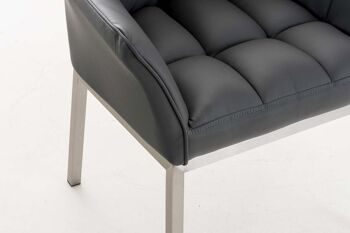 Monselice Chaise de salle à manger Cuir artificiel Gris 13x63cm 6