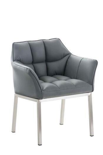 Monselice Chaise de salle à manger Cuir artificiel Gris 13x63cm 9