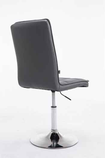 Manzitti Chaise de salle à manger Cuir artificiel Gris 7x59cm 3