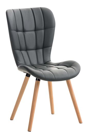 Lavariano Chaise de salle à manger Cuir artificiel Gris 6x63cm 1