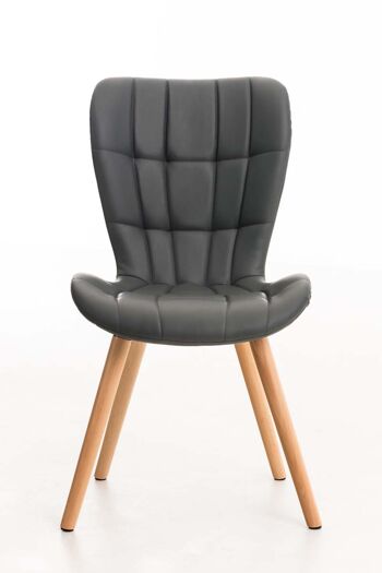 Lavariano Chaise de salle à manger Cuir artificiel Gris 6x63cm 2