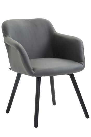 Malafrinà Chaise de salle à manger Cuir artificiel Gris 7x62cm 1