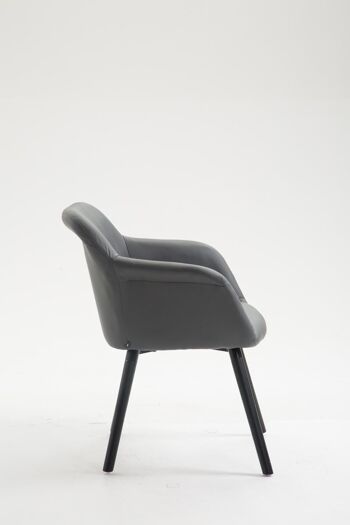 Malafrinà Chaise de salle à manger Cuir artificiel Gris 7x62cm 3