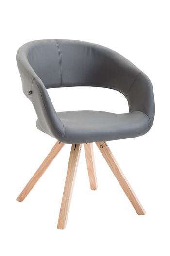 Milia Chaise de salle à manger Cuir artificiel Gris 11x55cm 1