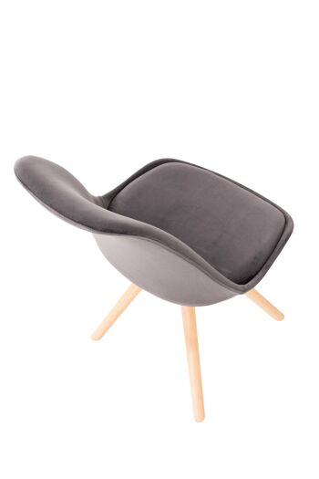 Mercato Chaise de salle à manger Velours Gris 5x59cm 5