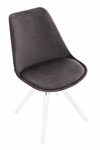 Montanaro Chaise de salle à manger Velours Gris 5x59cm 3