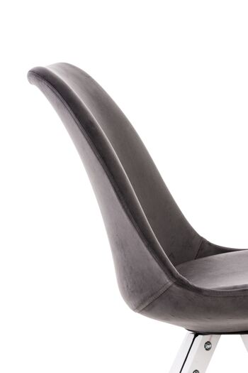 Montanaro Chaise de salle à manger Velours Gris 5x59cm 6