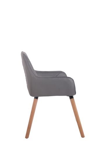 Piuma Chaise de Salle à Manger Cuir Artificiel Gris 9x58cm 3