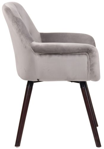 Forcona Chaise de salle à manger Velours Gris 10x60cm 3