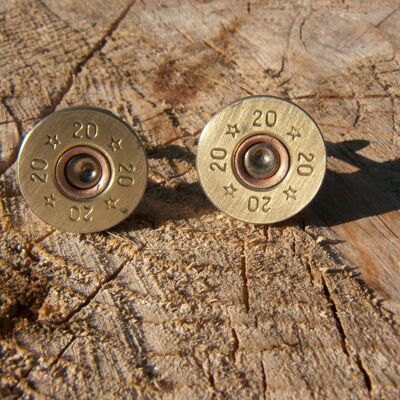 Upcycled shotgun cartridge cufflinks - 20 bore