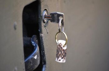 Porte-clés en bois de cerf naturel 1