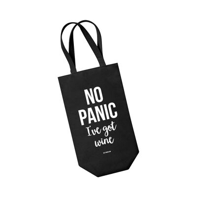 Bottle bag black - No panic I've got wine