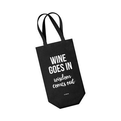 Bottle bag black - Wine goes in Wisdom comes out