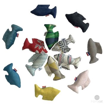 Lot de 10 Poissons - Jouet pour chat garnis d'herbe à chat 2