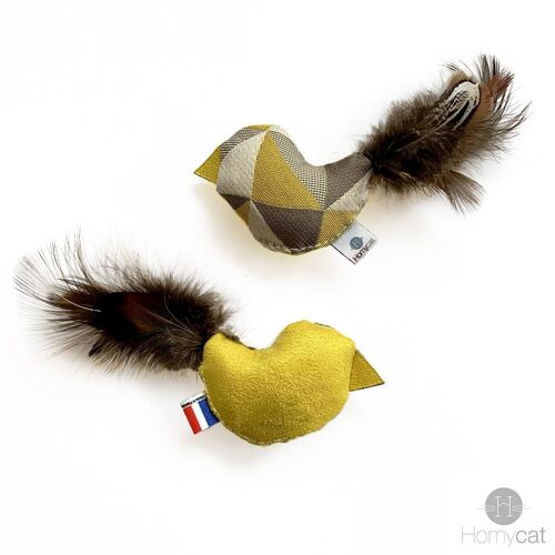 Lot de 10 Oiseaux - Jouet pour chat éco conçu - Mix couleurs