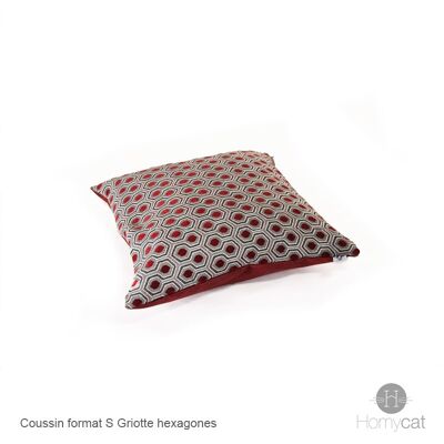 Cushions S for Cat basket or Deco - Cherry hexagons
