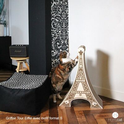 Eiffel Tower scratching post - With the pattern - S th. 19cm