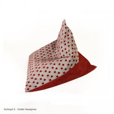 Berlingot Pouf - Size S - Cherry hexagons