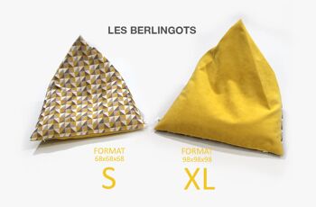 Pouf Berlingot - Taille S - Triangles jaunes 3