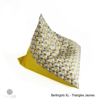 Pouf Berlingot - Taille S - Triangles jaunes 4