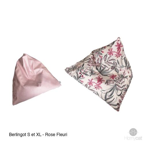 Pouf Berlingot - Taille S - Rose fleuri