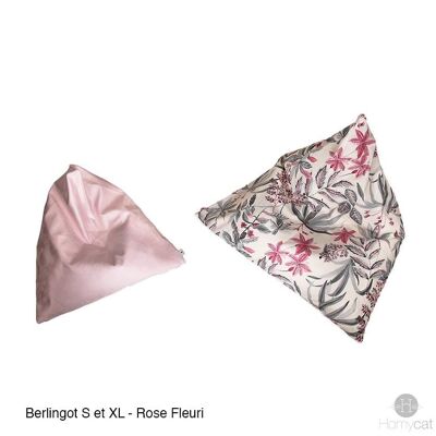 Pouf Berlingot - Taille S - Rose fleuri