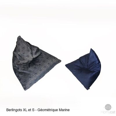 Berlingot Pouf - Taglia XL - Navy geometrico