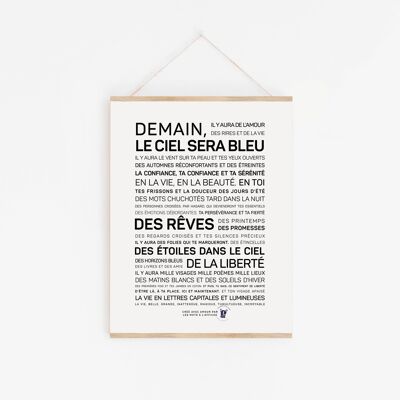 Affiche Demain, le ciel sera bleu - A3