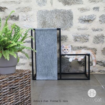 Árbol para gatos Elegance - S - Al. 60 x An. 68 x Pr. 35 cm - Gris jaspeado - Negro