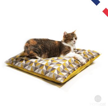 Coussin XL Triangle Jaune - Couchage chat design 1