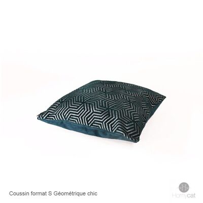 Cushion S 45x45 cm Chic Geometric Emerald for Cat Basket or Decoration