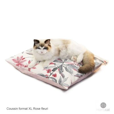 Cuscino XL 55x55x12cm - Rosa floreale Elegante cuccia per gatti