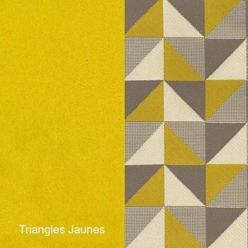 Cube triangles jaunes - Couchage pouf chat design - taille S 2