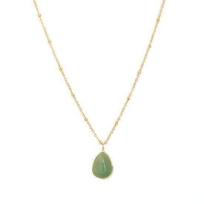 Gold necklace jade stone