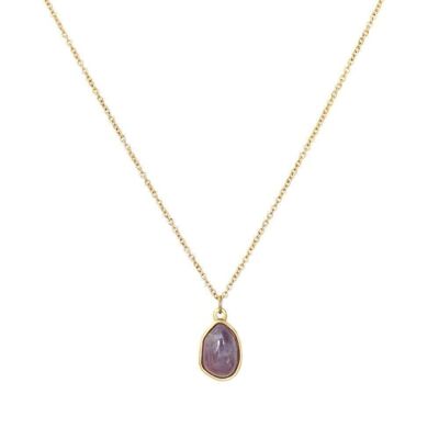 Gold necklace amethyst