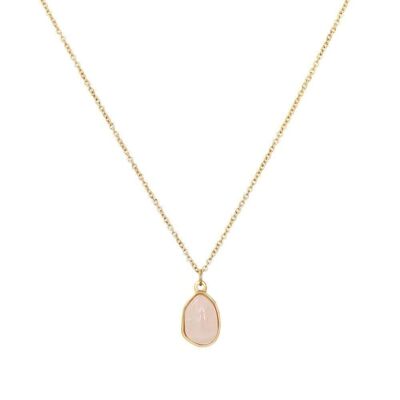 Gold necklace rose quartz