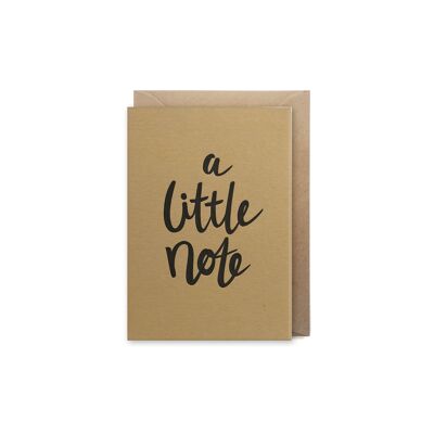 Petite carte imprimée en typographie de luxe « Une petite note »