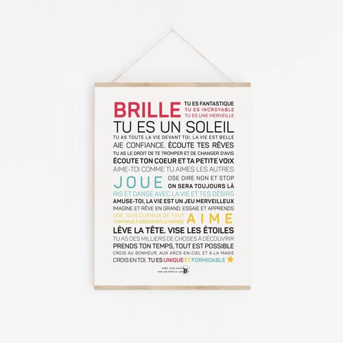 Affiche Brille, tu es un soleil - A4